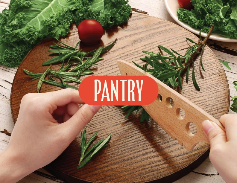 Pantry logo and products