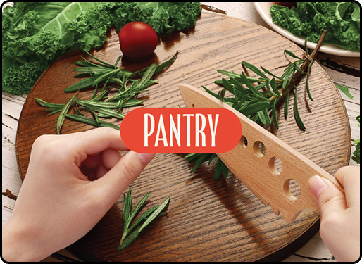 Pantry logo and products