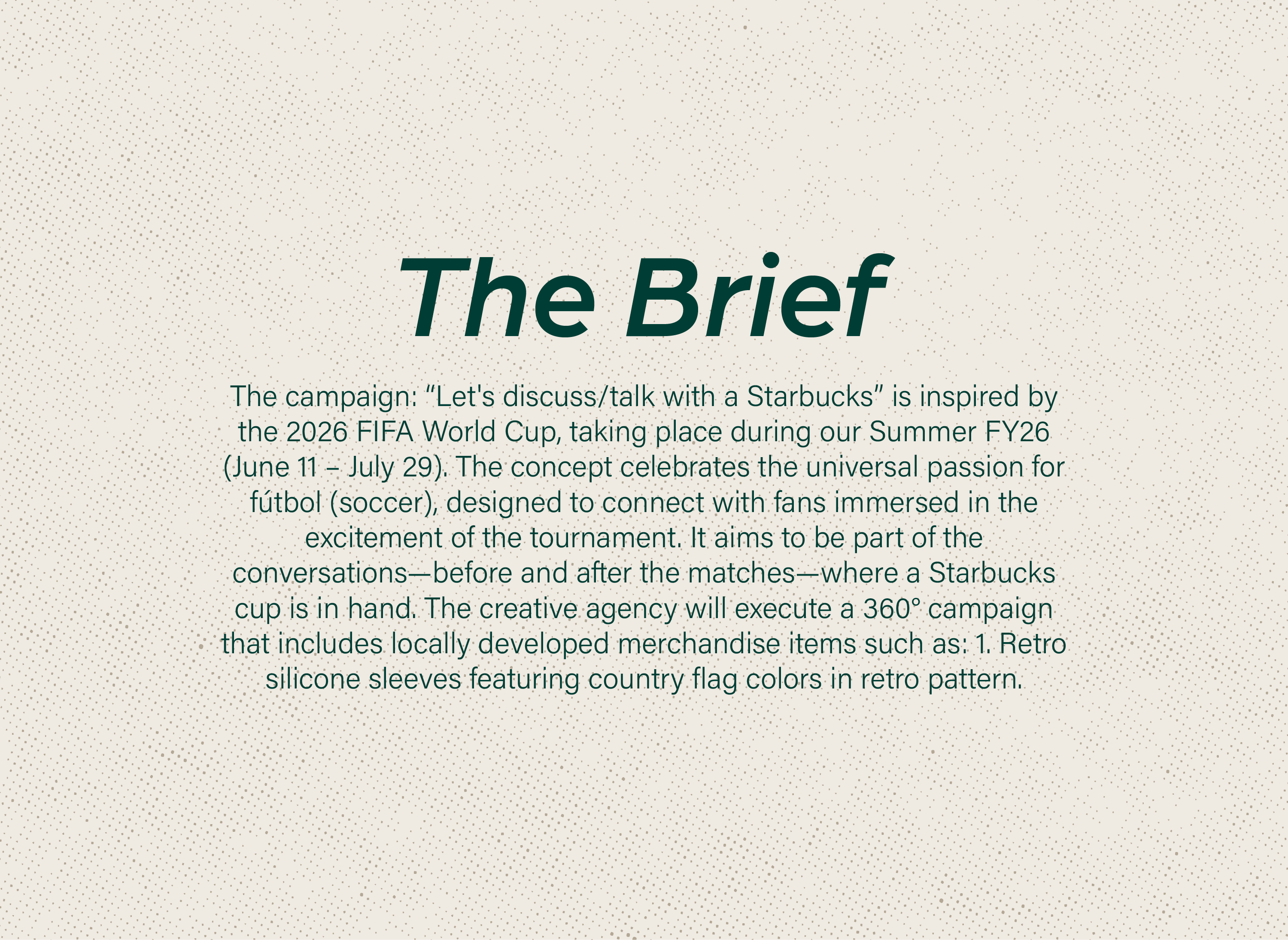 Starbucks World Cup LATAM product design